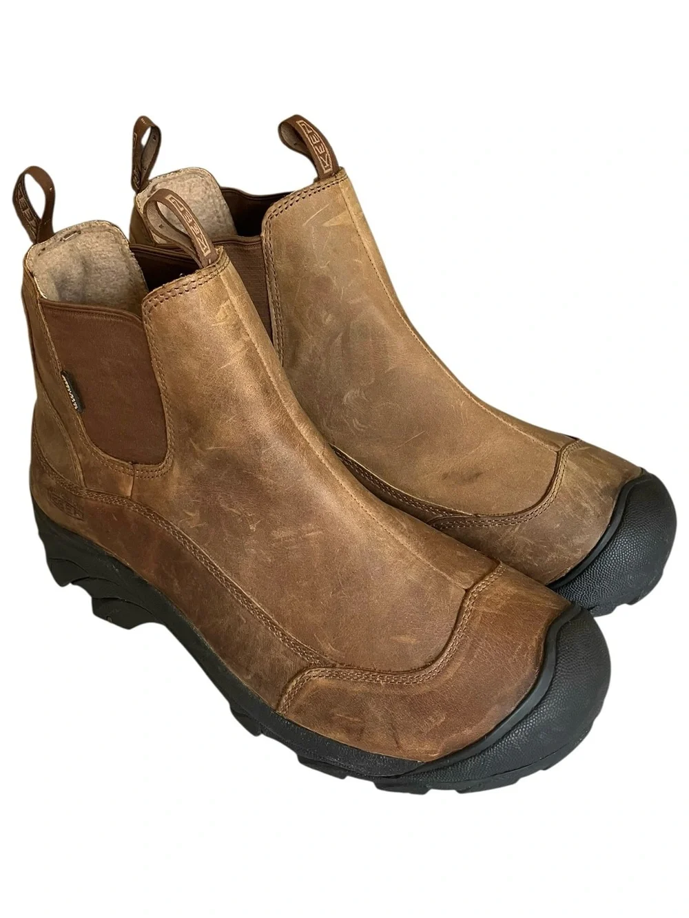 KEEN Anchorage III WP Leather Chelsea Hiking Boots Earth Men's Size 12